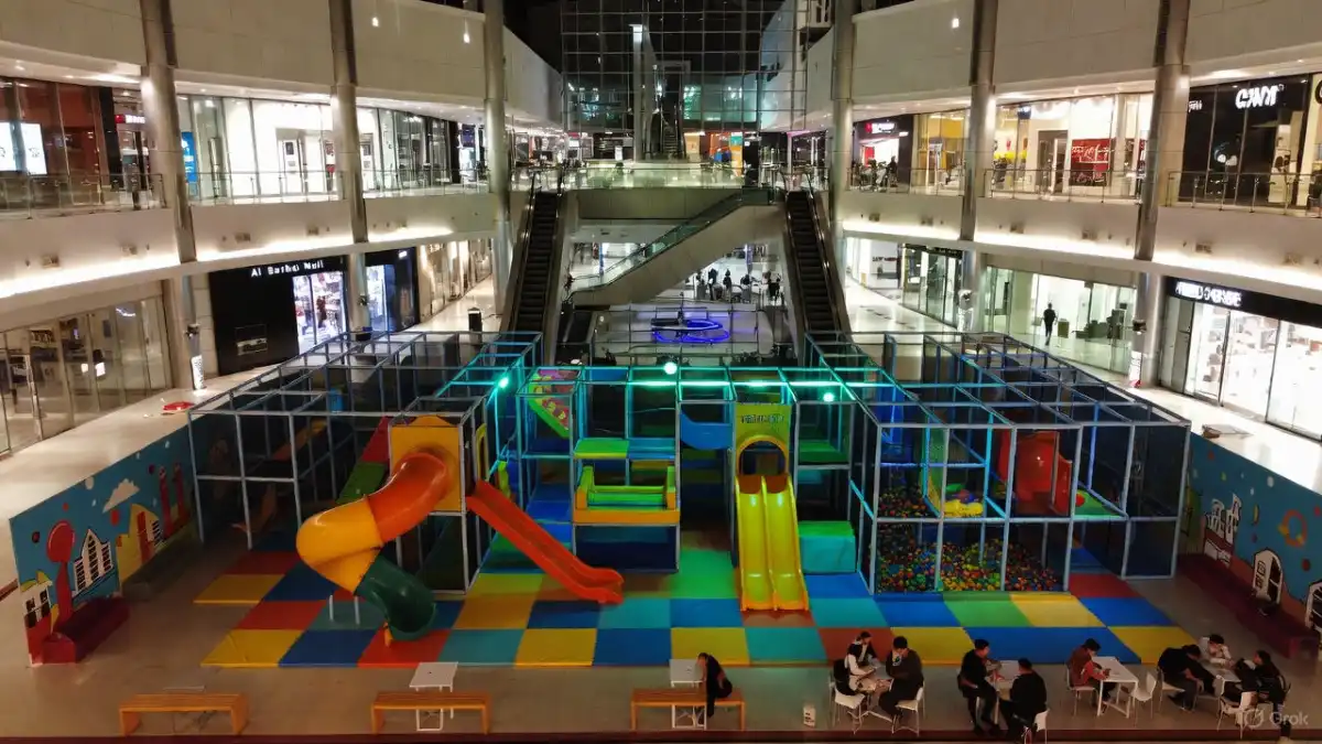محوطه لعب وترفيه الأطفال في مركز التسوق البرشاء مال دبي